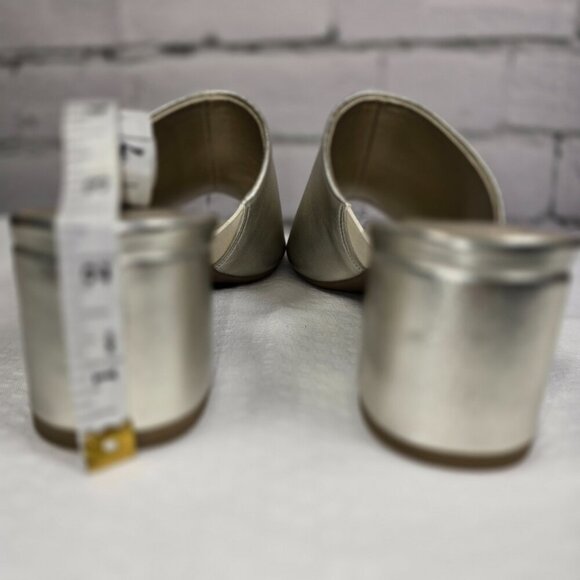 BANDOLINO METALLIC BLOCK HEEL MULE WOMENS LIKE NEW SIZE 6.5 - Picture 6 of 8